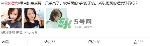 楊紫短發是什么發型？楊紫微博同款短發發型