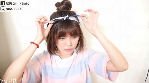 有劉海短發怎么扎簡單好看圖解